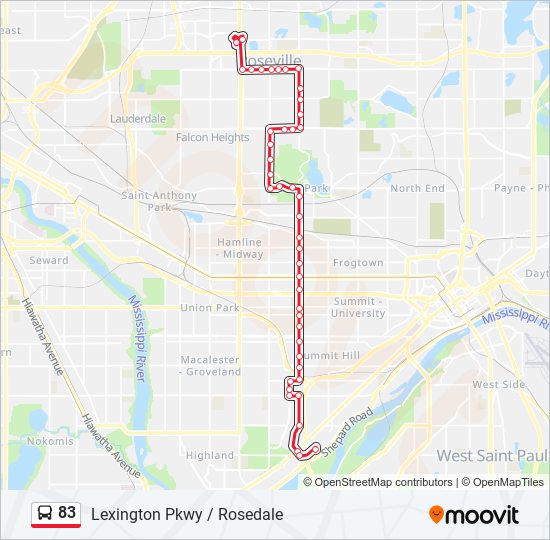 Mapa de 83 de autobús