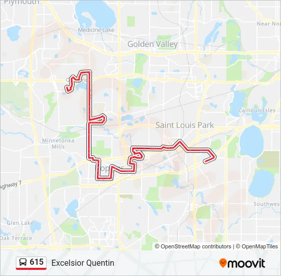 615 Bus Line Map
