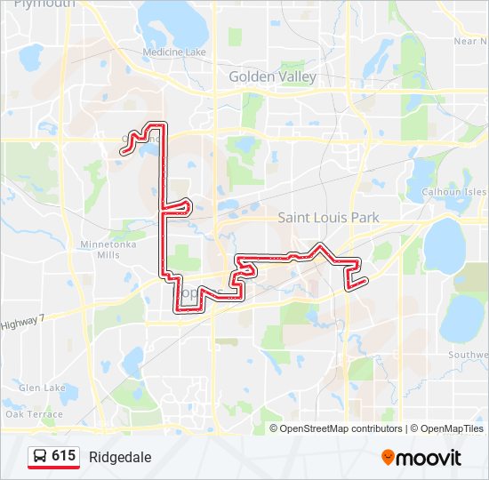 615 Route: Schedules, Stops & Maps - Ridgedale (Updated)