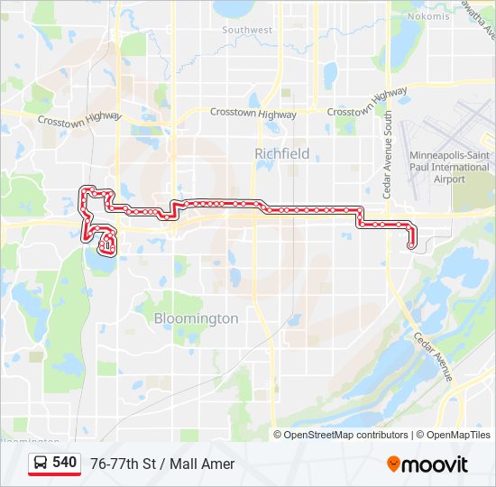 540 bus Line Map