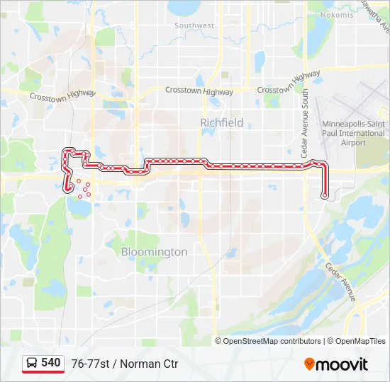 540 Bus Line Map