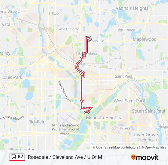 87 Bus Line Map
