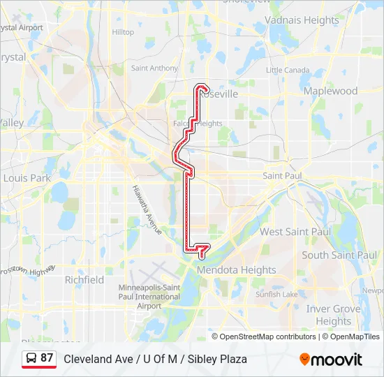 87 Bus Line Map