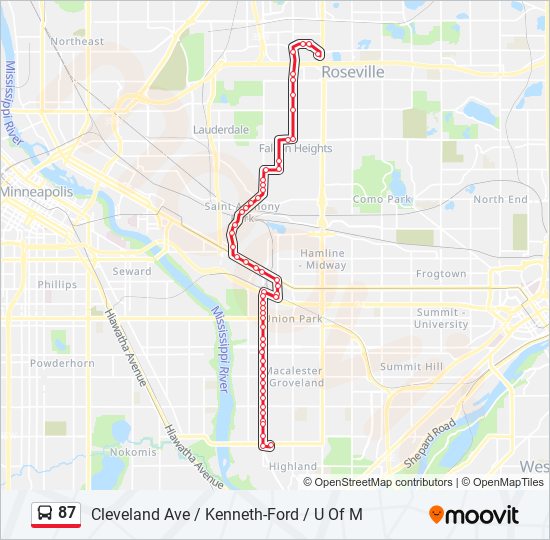 Mapa de 87 de autobús