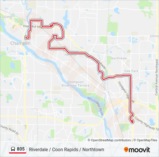 805 Bus Line Map