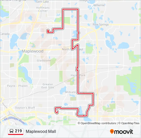 219 Bus Line Map
