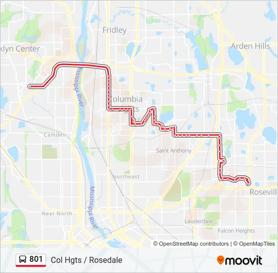 801 Bus Line Map