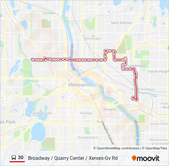 30 Bus Line Map