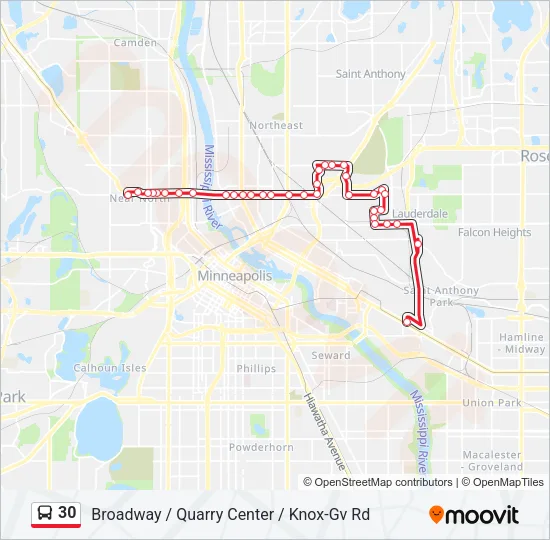 30 Bus Line Map