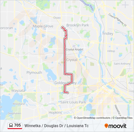 705 Bus Line Map