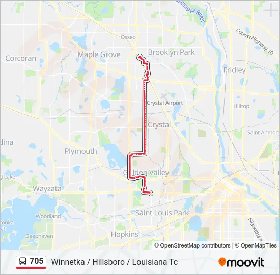 705 Bus Line Map