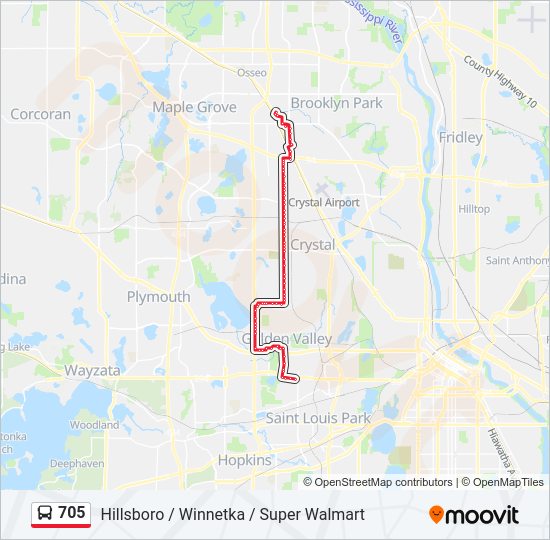 705 Bus Line Map