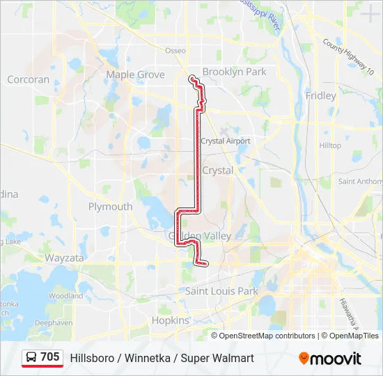 705 Bus Line Map