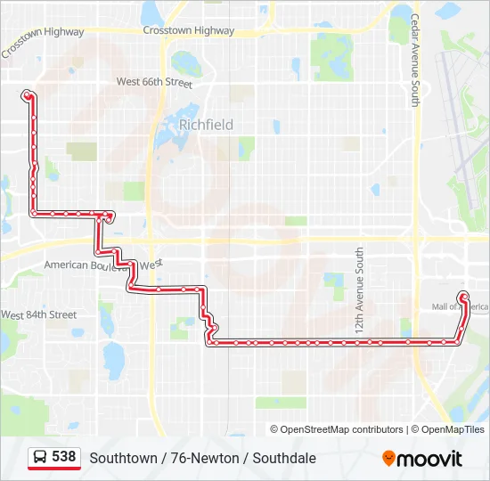 538 Bus Line Map