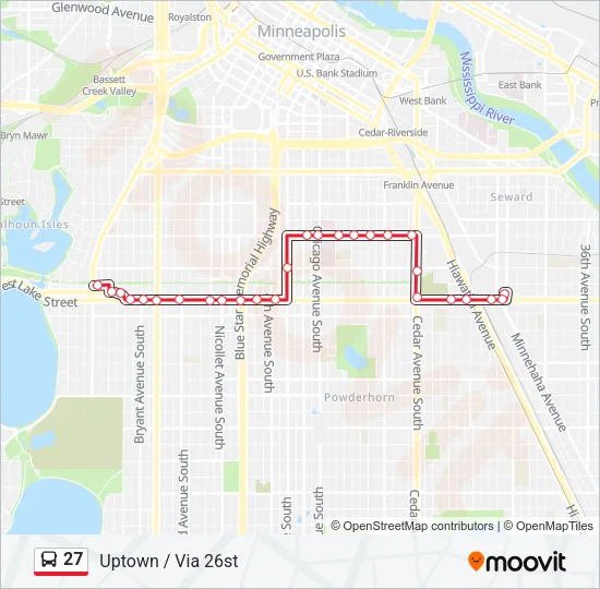 27 Bus Line Map