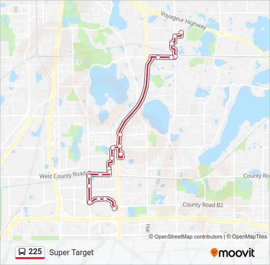 225 Bus Line Map