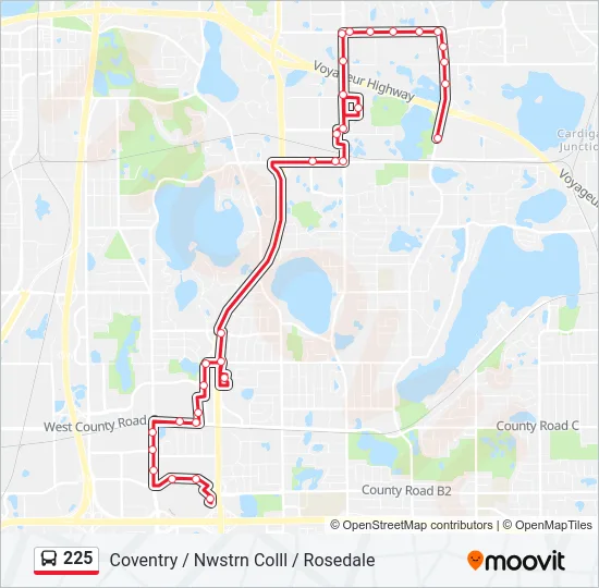 225 Bus Line Map