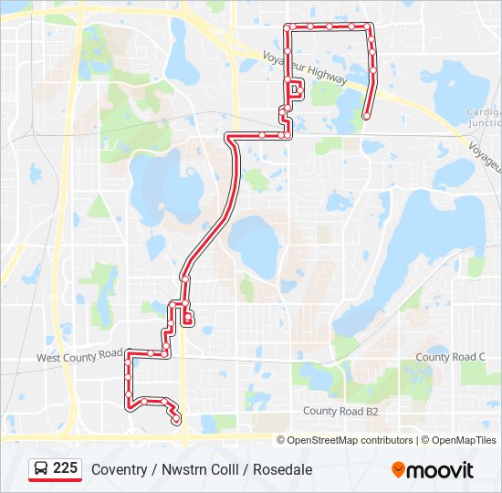 225 bus Line Map