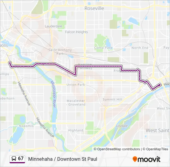 67 Bus Table 67 Route: Schedules, Stops & Maps - Minnehaha / Downtown St Paul (Updated)
