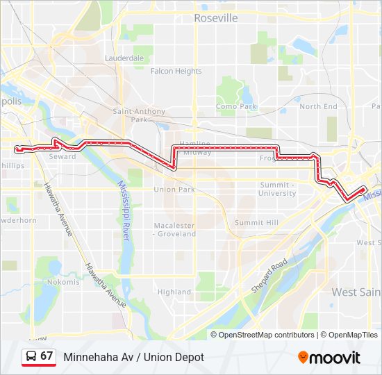 67 Bus Line Map