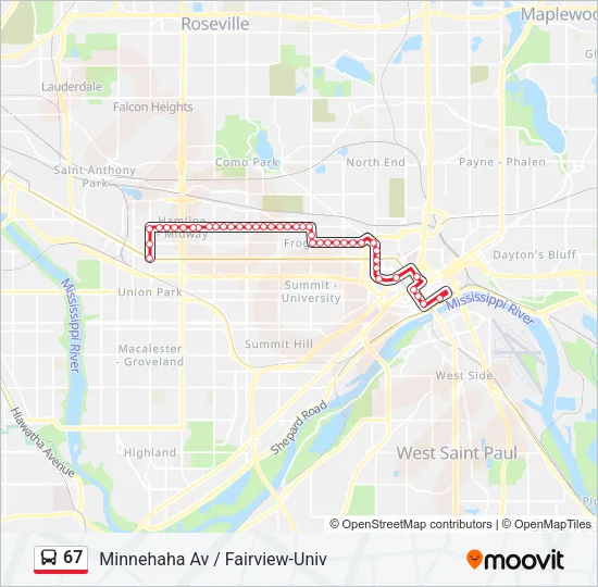 67 Bus Line Map
