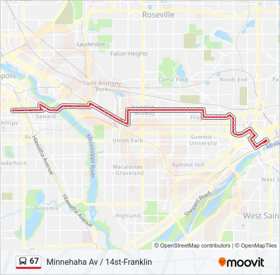 67 Bus Line Map
