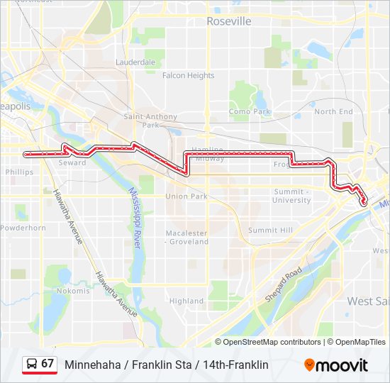 67 bus Line Map