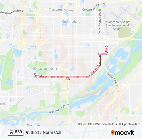 539 Bus Line Map