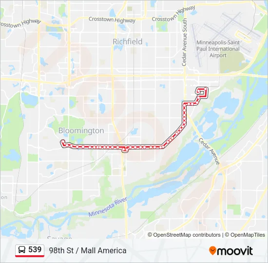 539 Bus Line Map