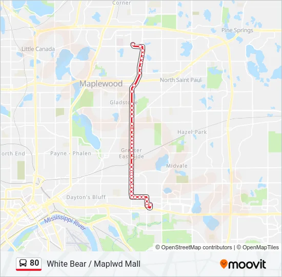 80 Bus Line Map
