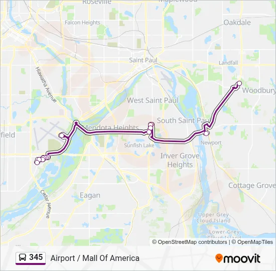 345 Route: Schedules, Stops & Maps - Airport / Mall Of America (Updated)