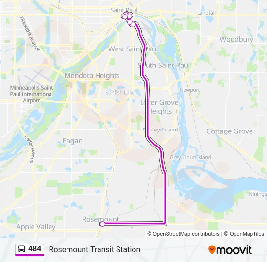 484 Bus Line Map