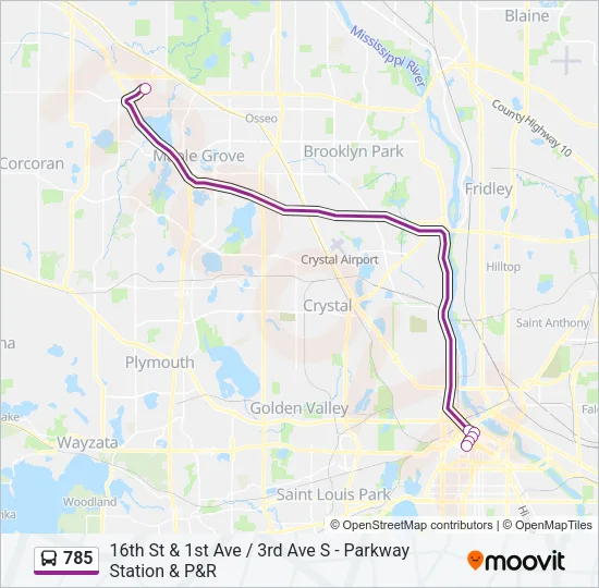 785 Bus Line Map
