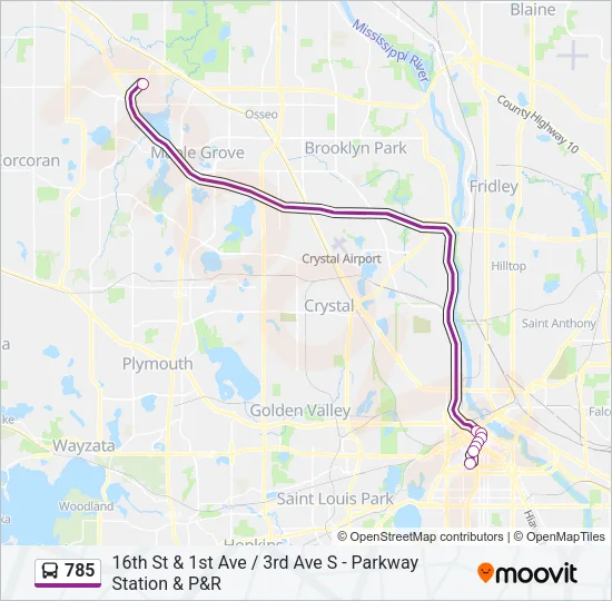 785 Bus Line Map