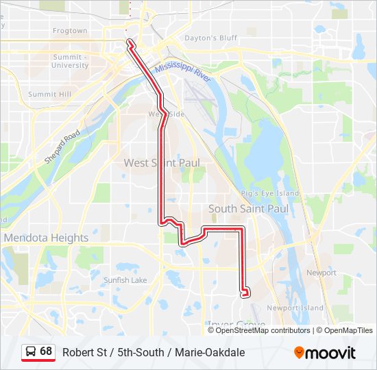 68 Route: Schedules, Stops & Maps - Robert St / 5th-South / Marie ...