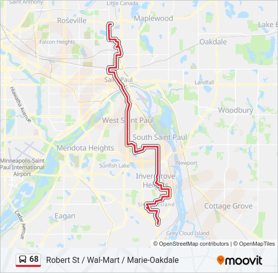 68 bus Line Map