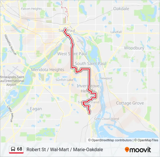 68 Bus Line Map