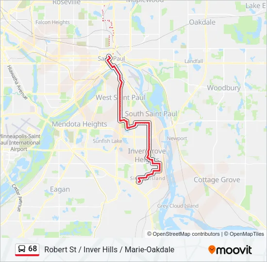 68 Bus Line Map
