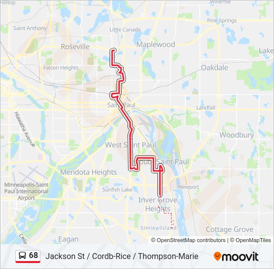 68 bus Line Map