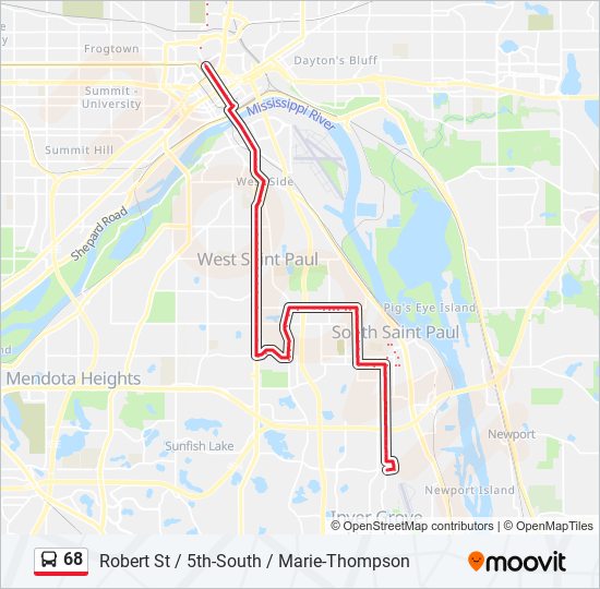 68 bus Line Map