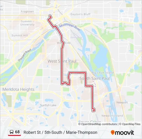 68 Bus Line Map