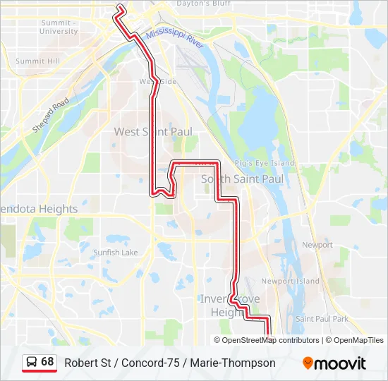 68 Bus Line Map