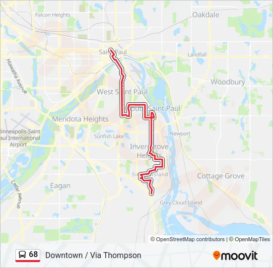 68 Bus Line Map