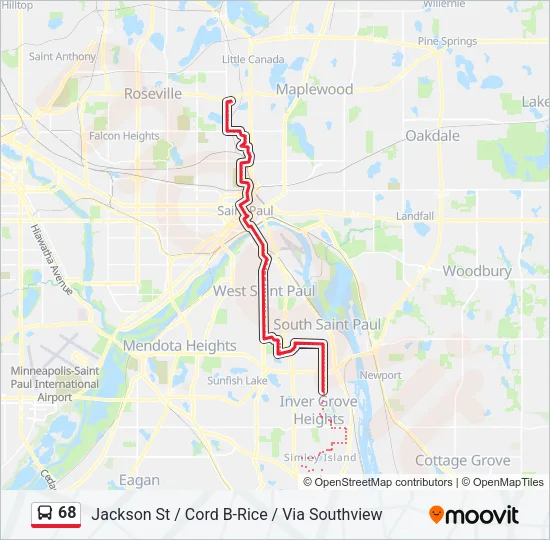 68 Bus Line Map