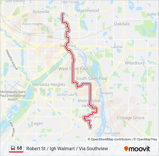 68 Bus Line Map