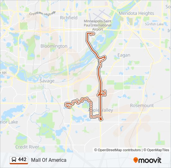 Mapa de 442 de autobús