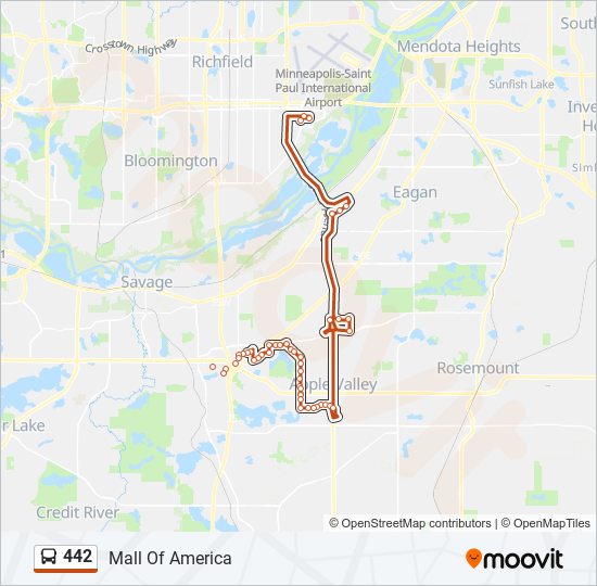 442 Route: Schedules, Stops & Maps - Mall Of America (Updated)