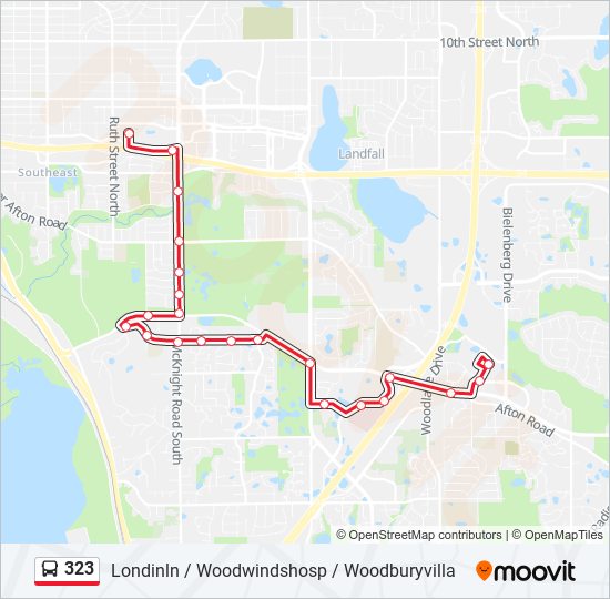 Mapa de 323 de autobús