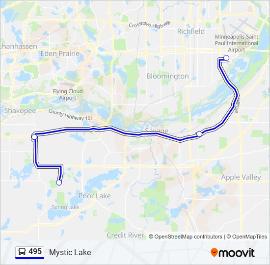 495 bus Line Map