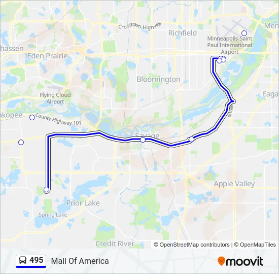 495 Bus Line Map
